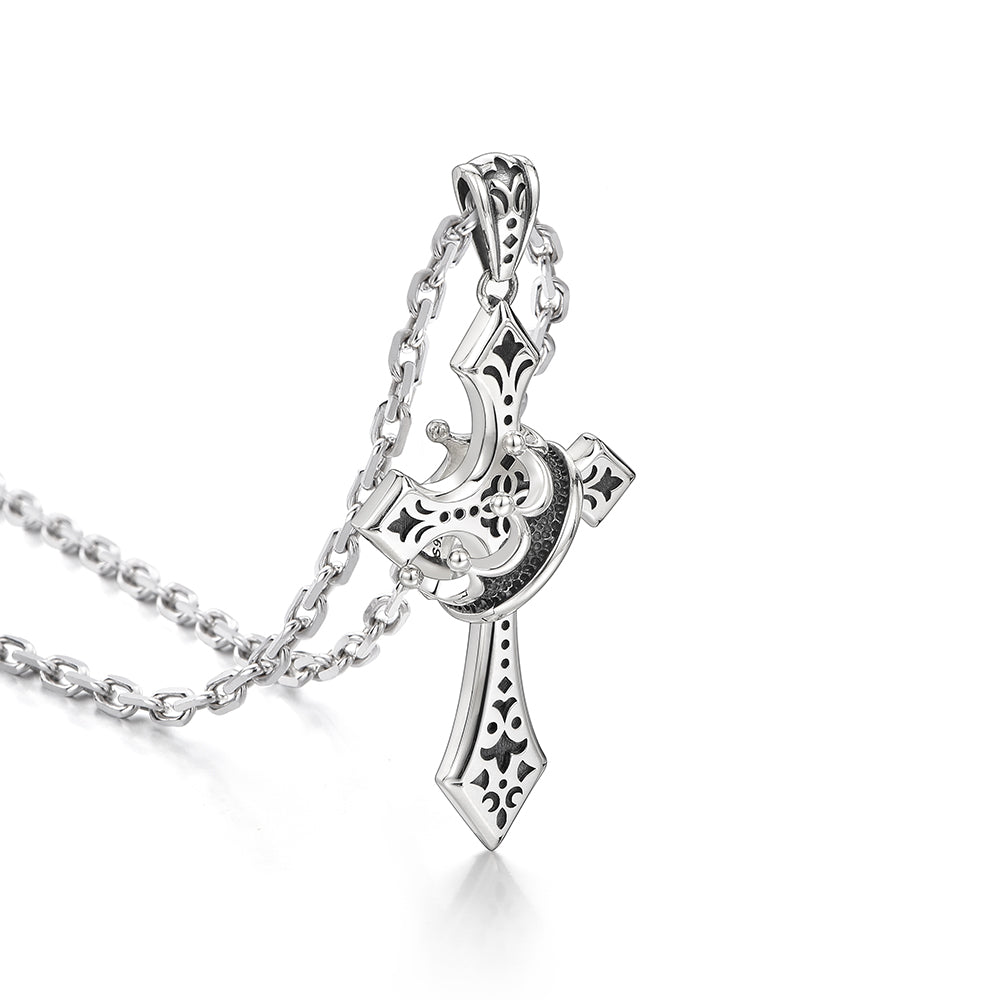 Crown Cross Sterling Silver High Street Pendants