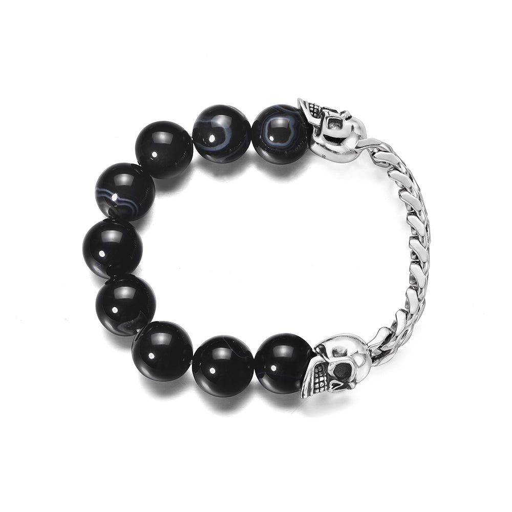IDEAGEMER Sterling Silver Skull Bracelets