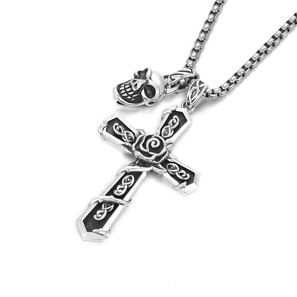 Thorn Rose Cross Pendants