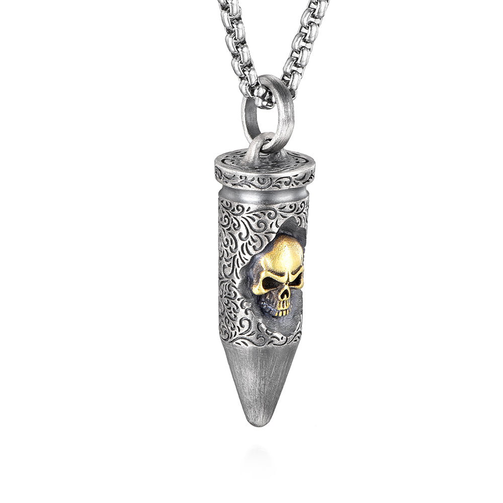 Skull Bullet Sterling Silver Pendants