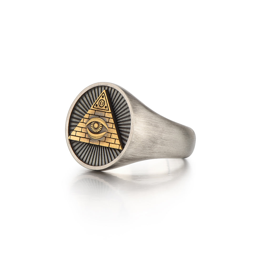 Eye Of God Sterling Silver Signet Rings