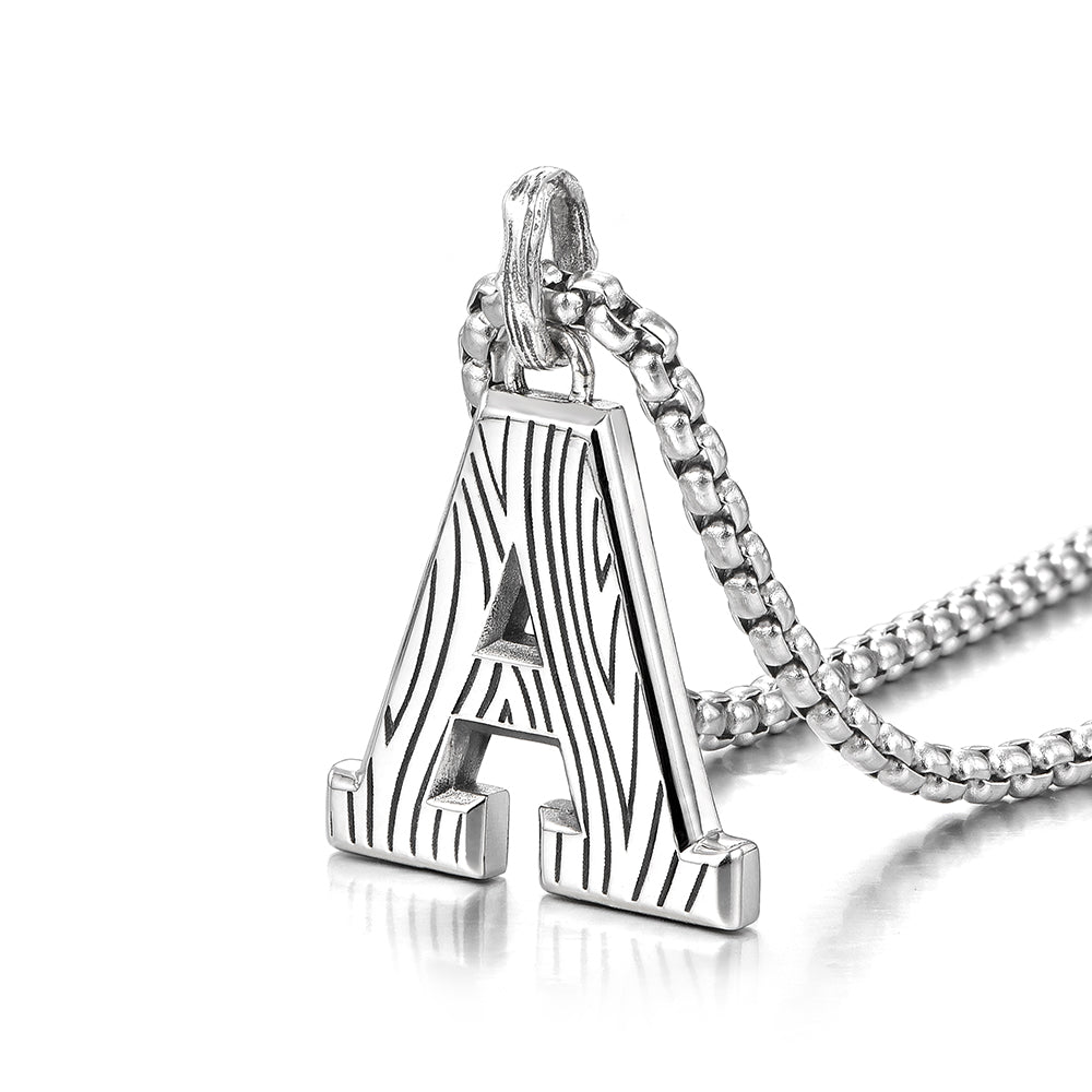 Men's Letter A Sterling Silver High Street Pendants
