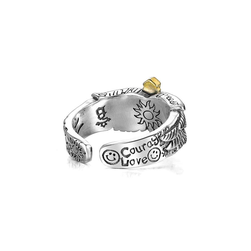 Angel Cross Sterling Silver Rings