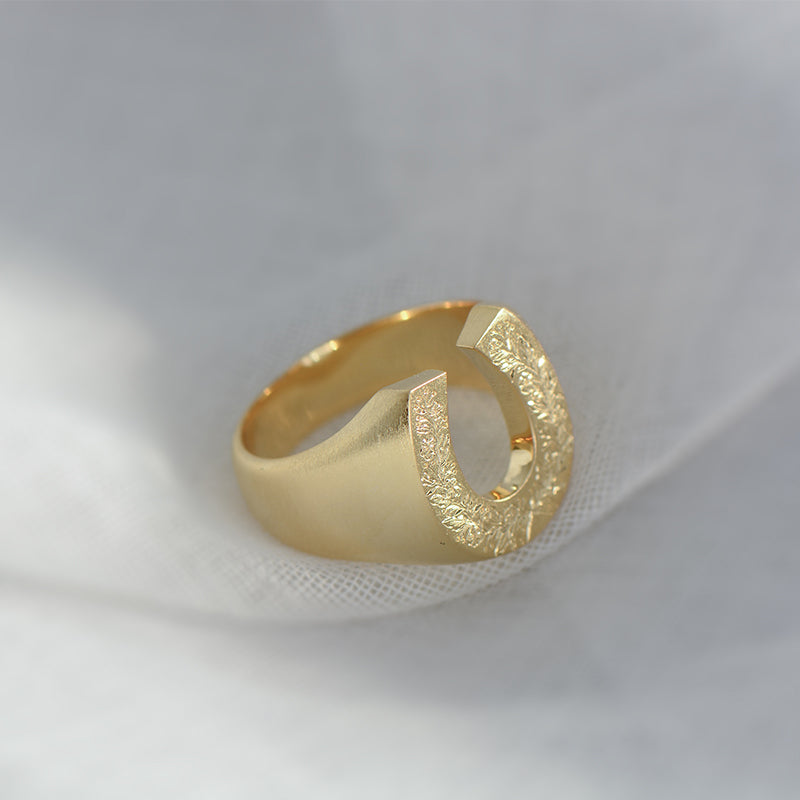 Sterling Silver High-End Engraved Pinky Rings