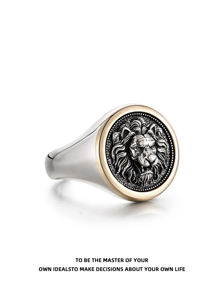 Sterling Silver 14K Gold Lion King Vintage Rings