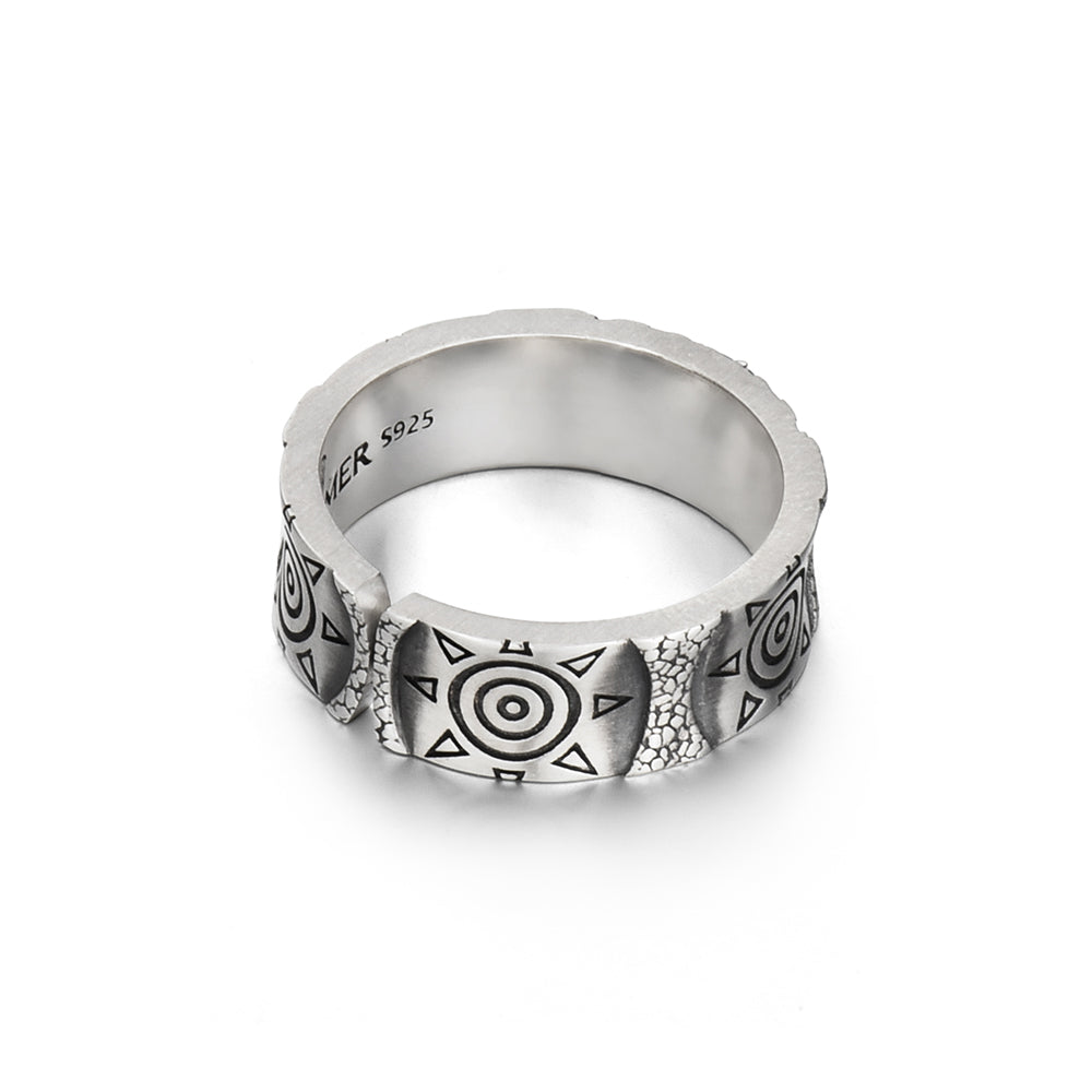 Eye of Horus Adjustable Sterling Silver Rings