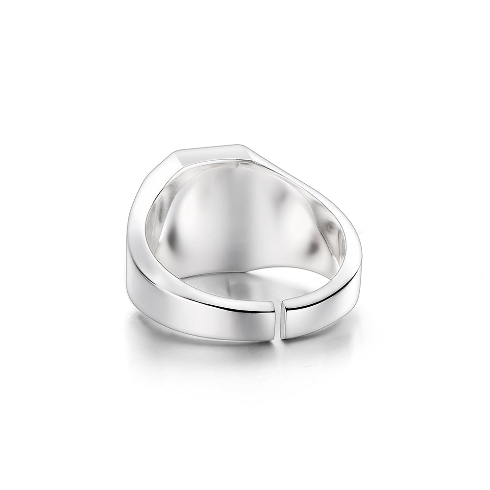 Sterling Silver Black Onyx Simple Pinky Rings