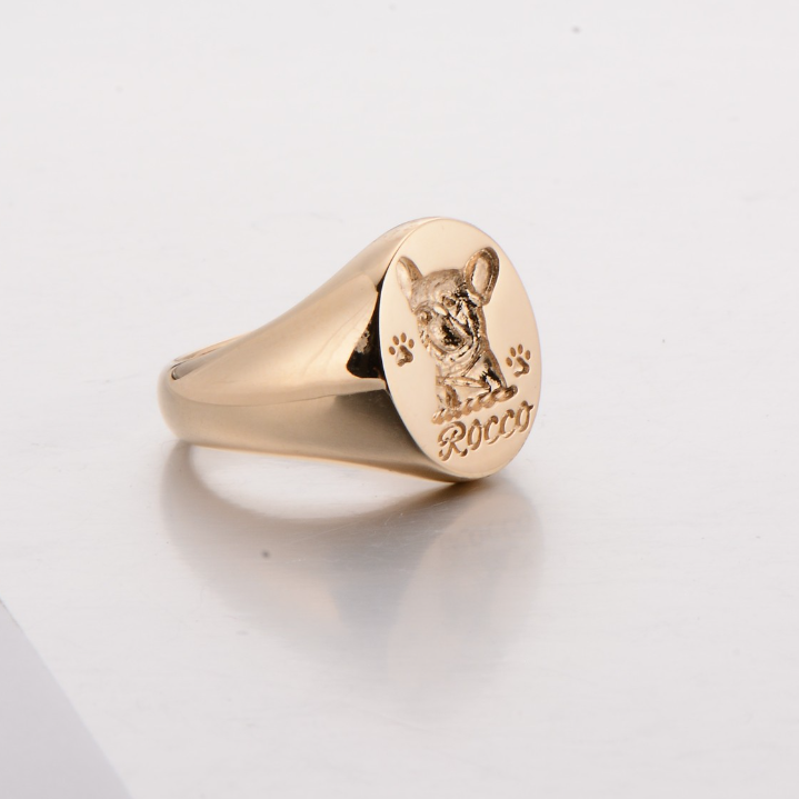 Sterling Silver Signet Men's Custom Pet Rings