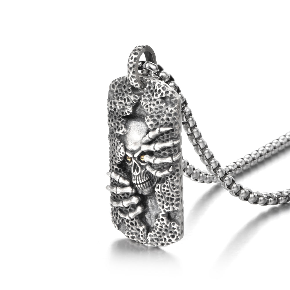 Skull Sterling Silver Necklace Hip Hop Pendants