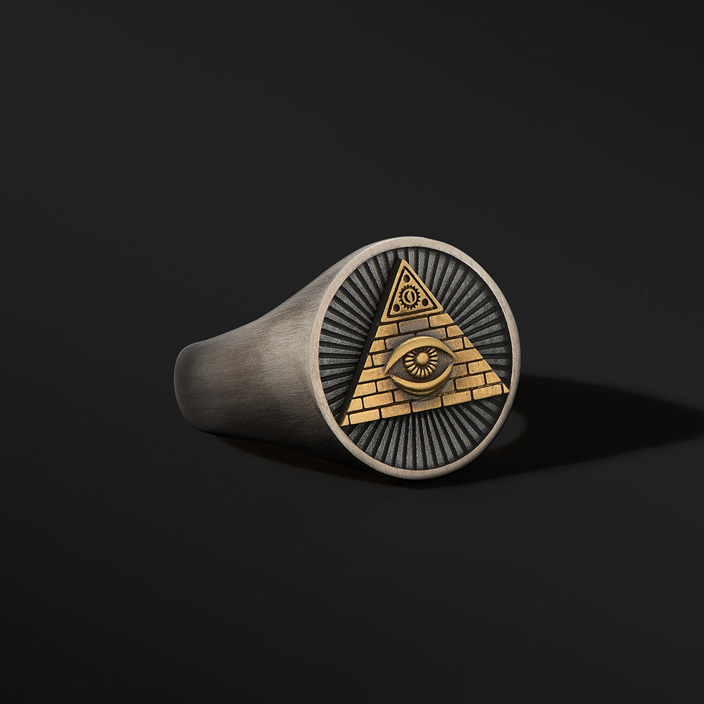 Eye Of God Sterling Silver Signet Rings