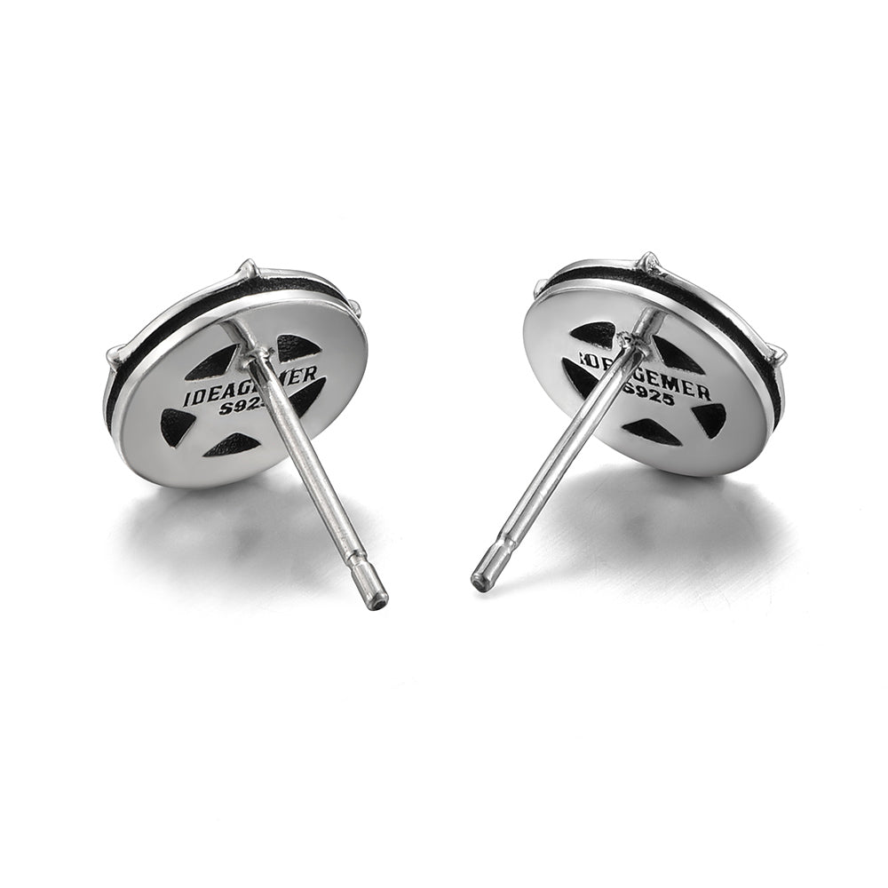 Sterling Silver Pentagram Stud Earrings