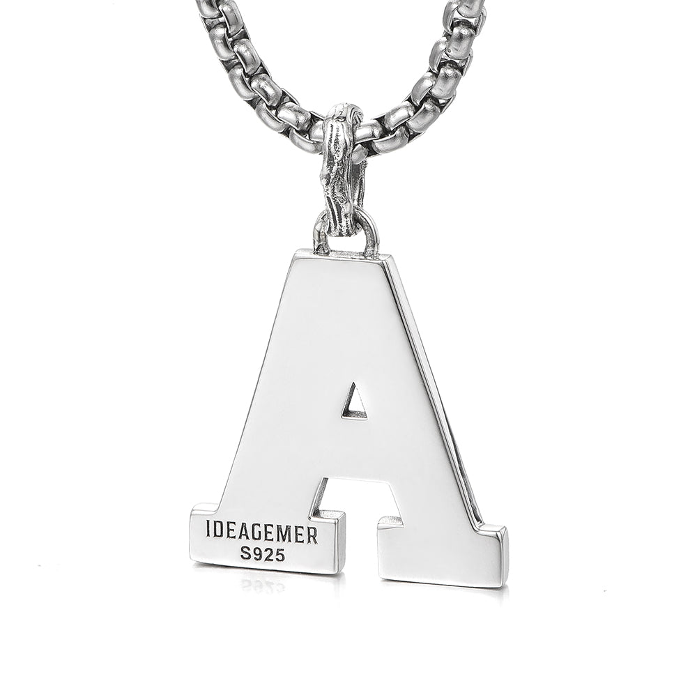 Men's Letter A Sterling Silver High Street Pendants