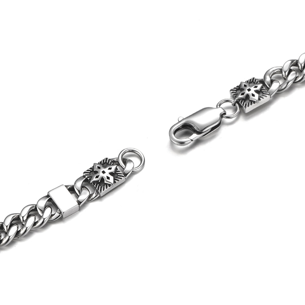 Cross Sterling Silver High Street Hip Hop Cuban Bracelets