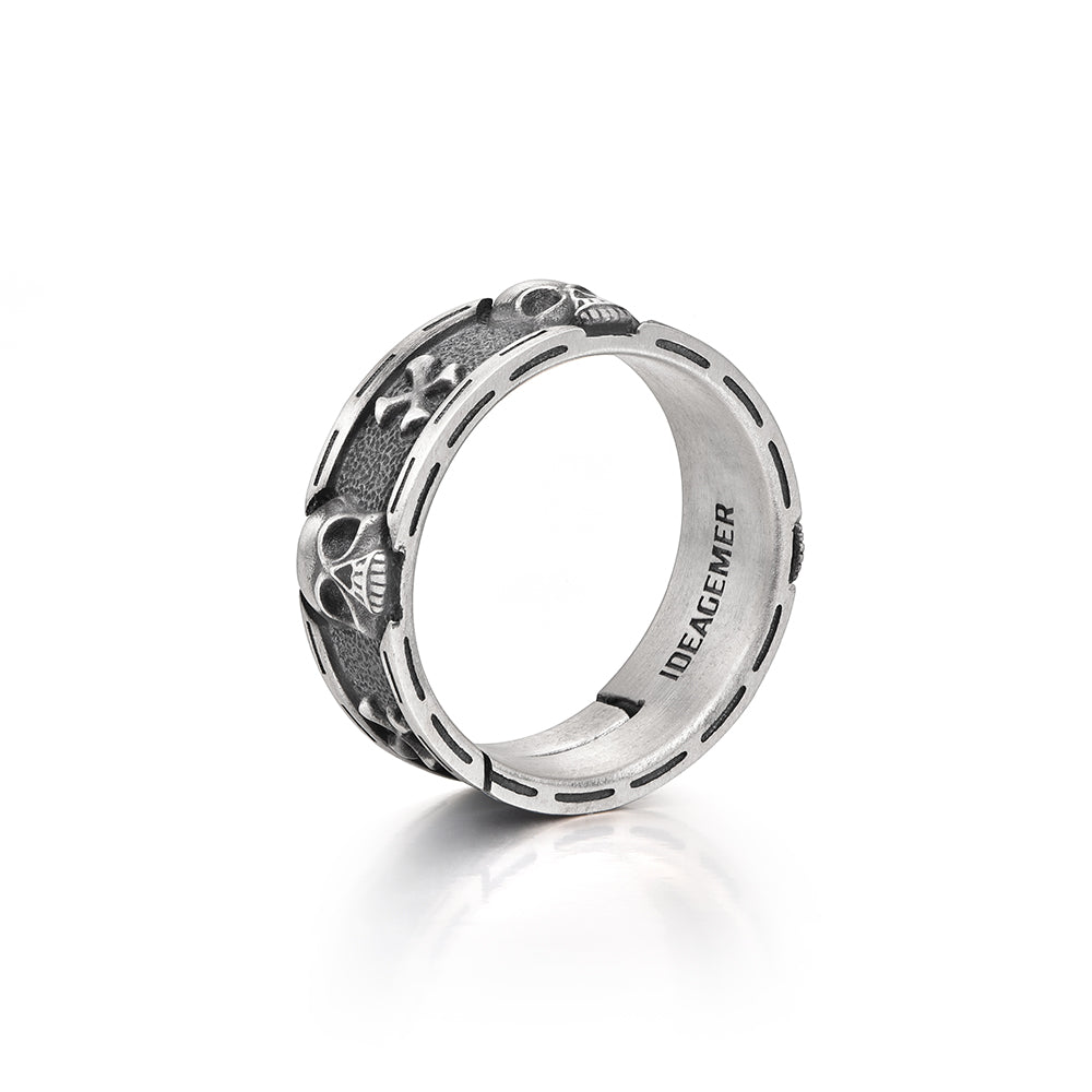 Vintage Hip Hop Skull Sterling Silver Rings