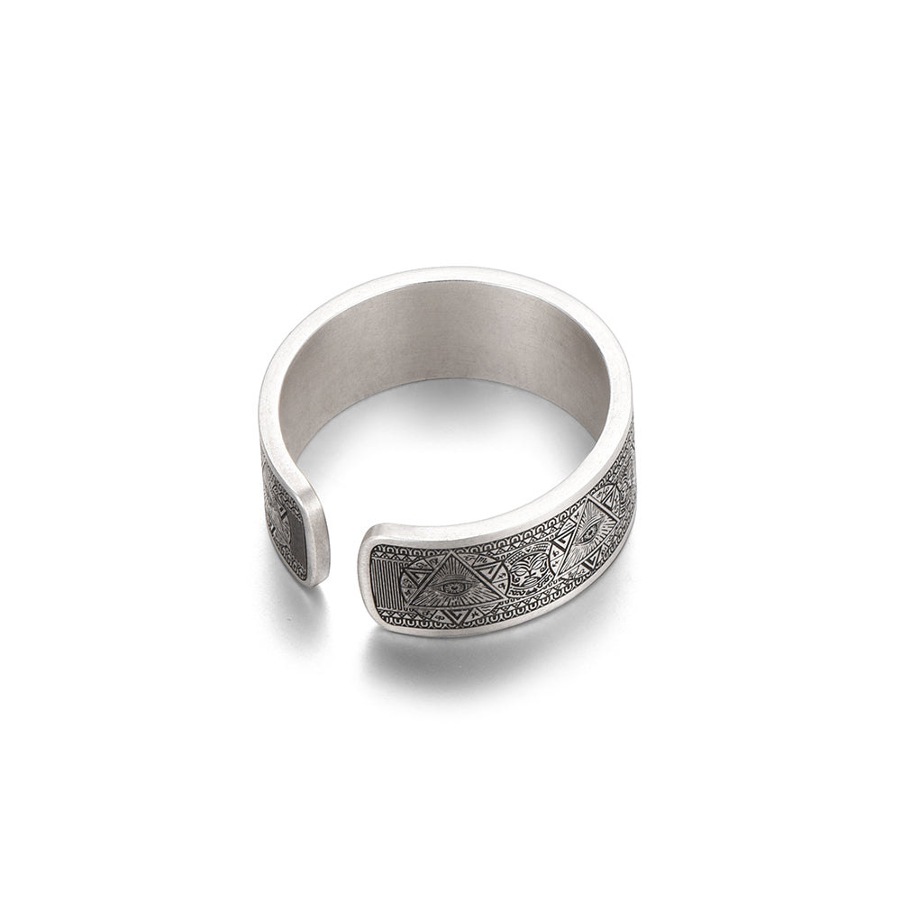 Eye Of God Vintage Sterling Silver Inlaid With Gold Rings