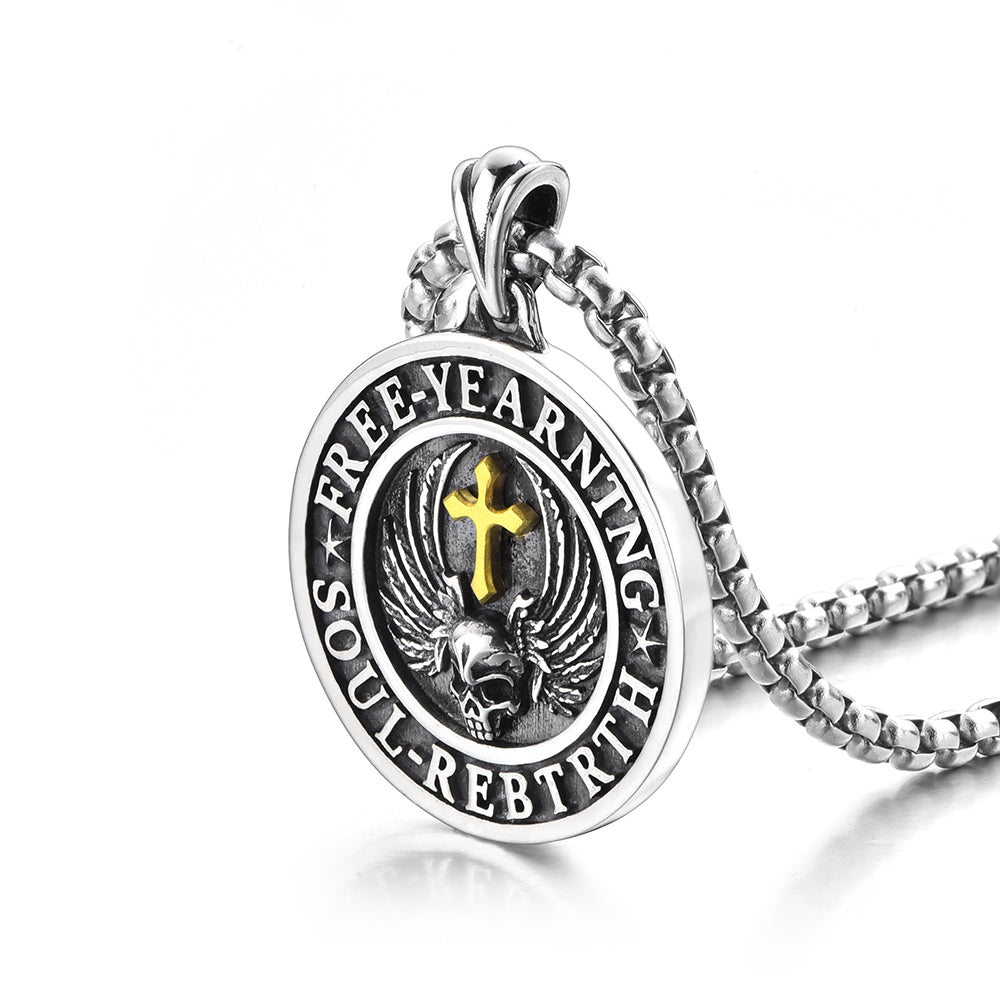 Skull Sterling Silver Vintage Cross Pendants