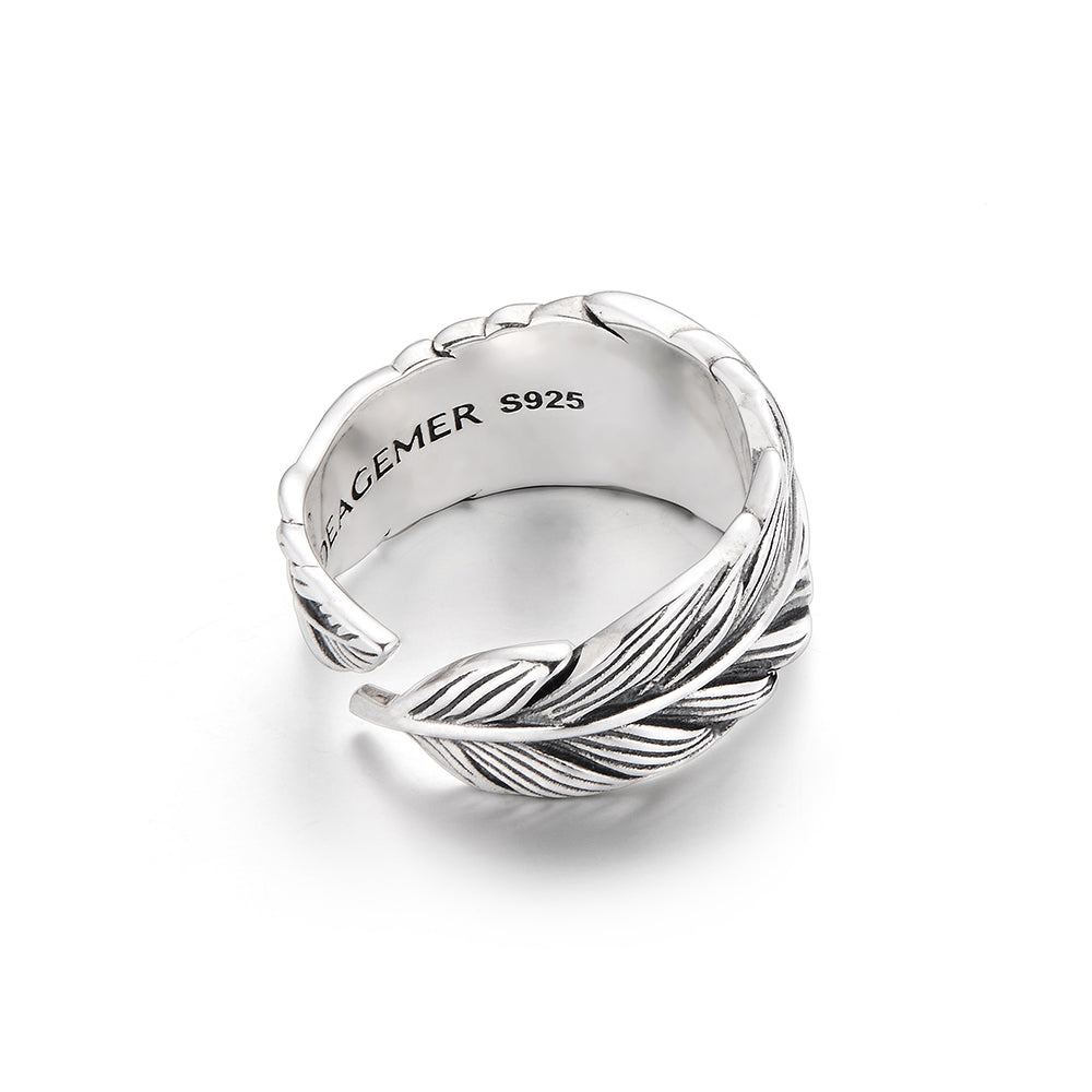 Eye Of God Sterling Silver High Street Vintage Feather Rings