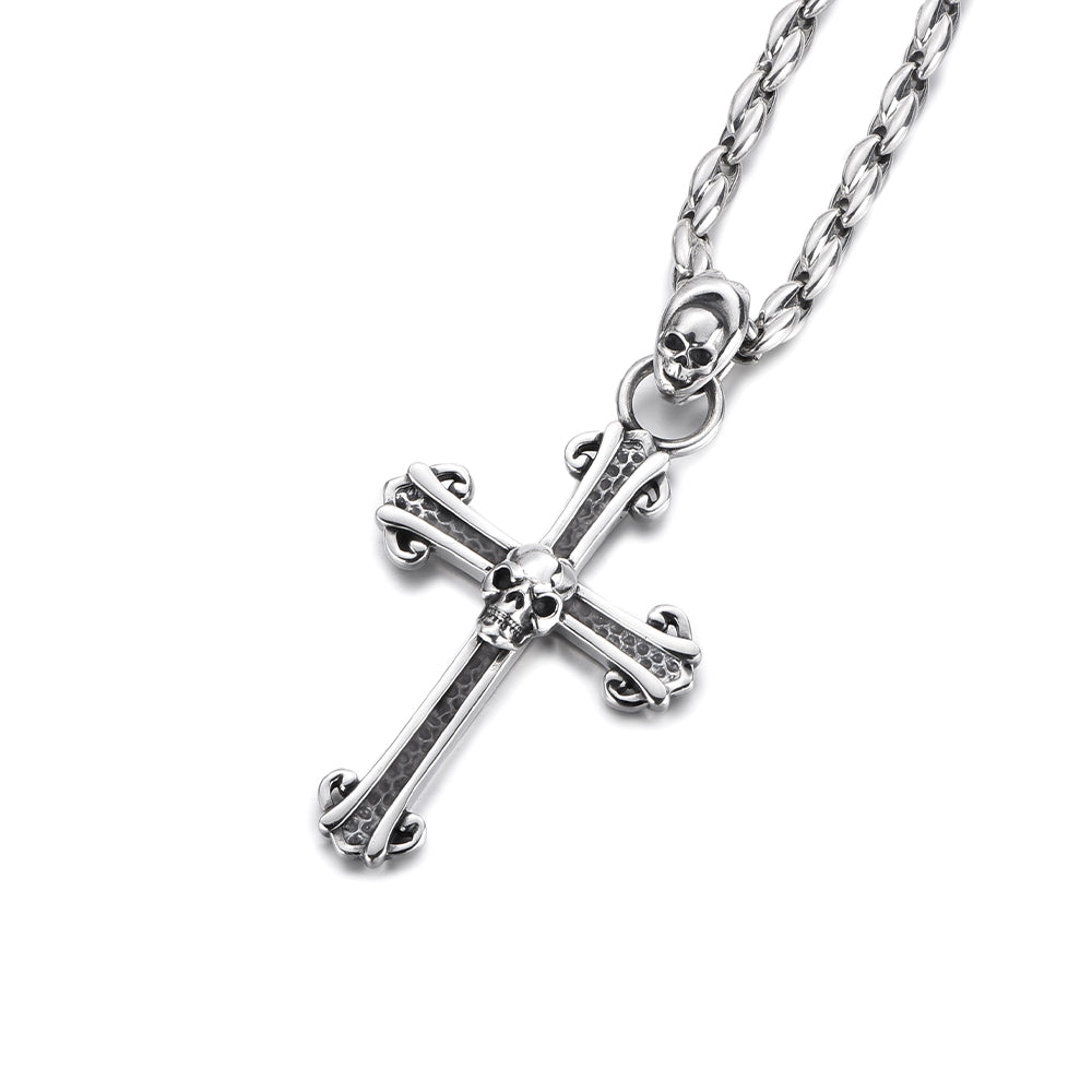 Cross Sterling Silver Skull Pendants