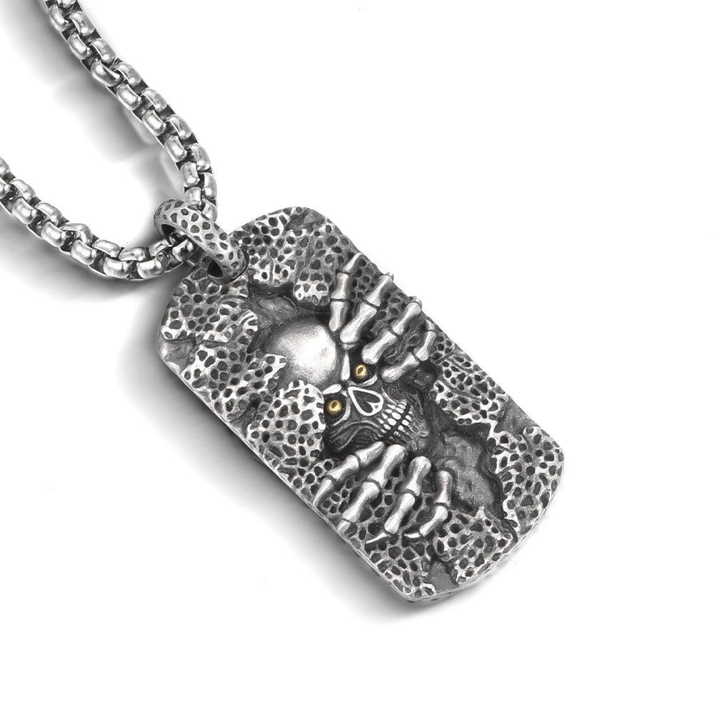 Skull Sterling Silver Necklace Hip Hop Pendants