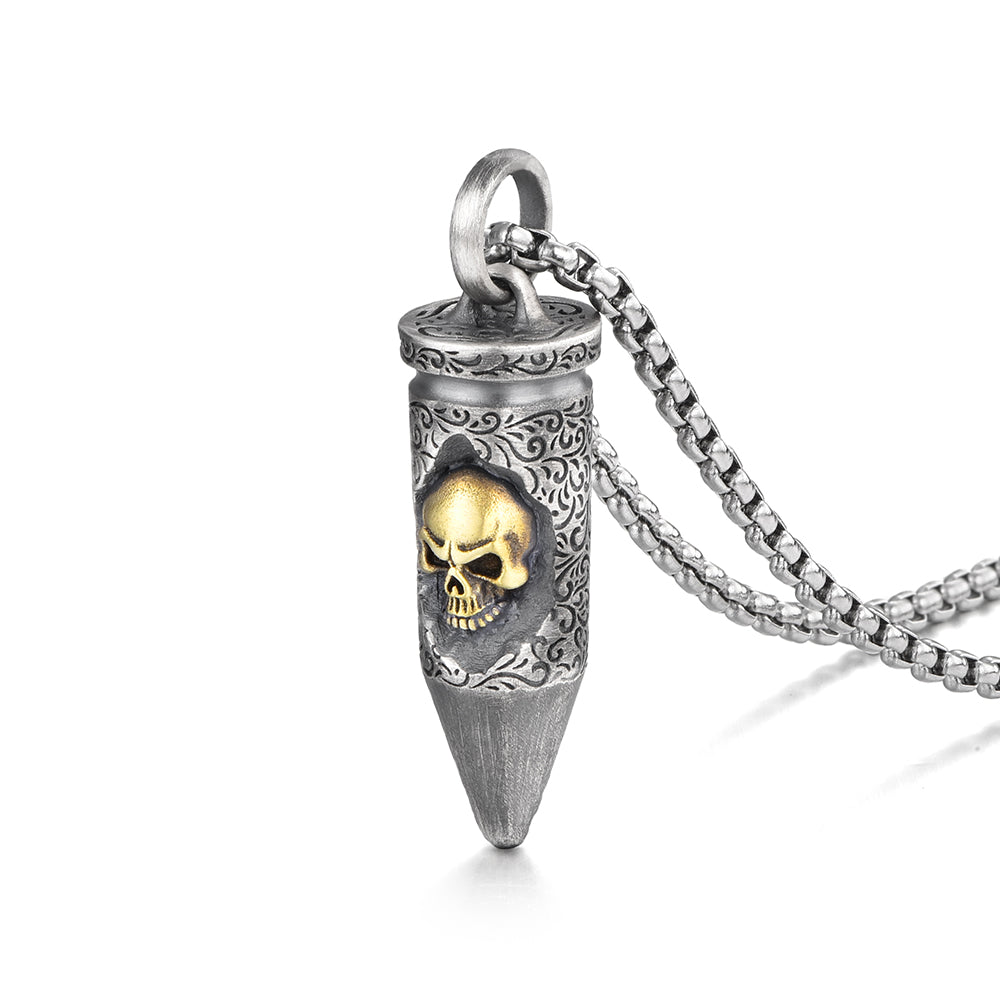 Skull Bullet Sterling Silver Pendants