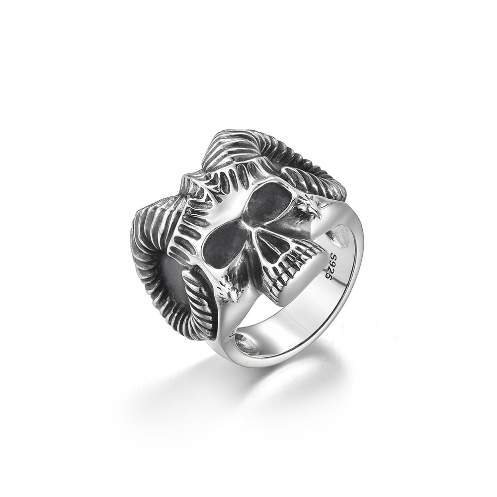 Hip Hop Skull Sterling Silver Rings