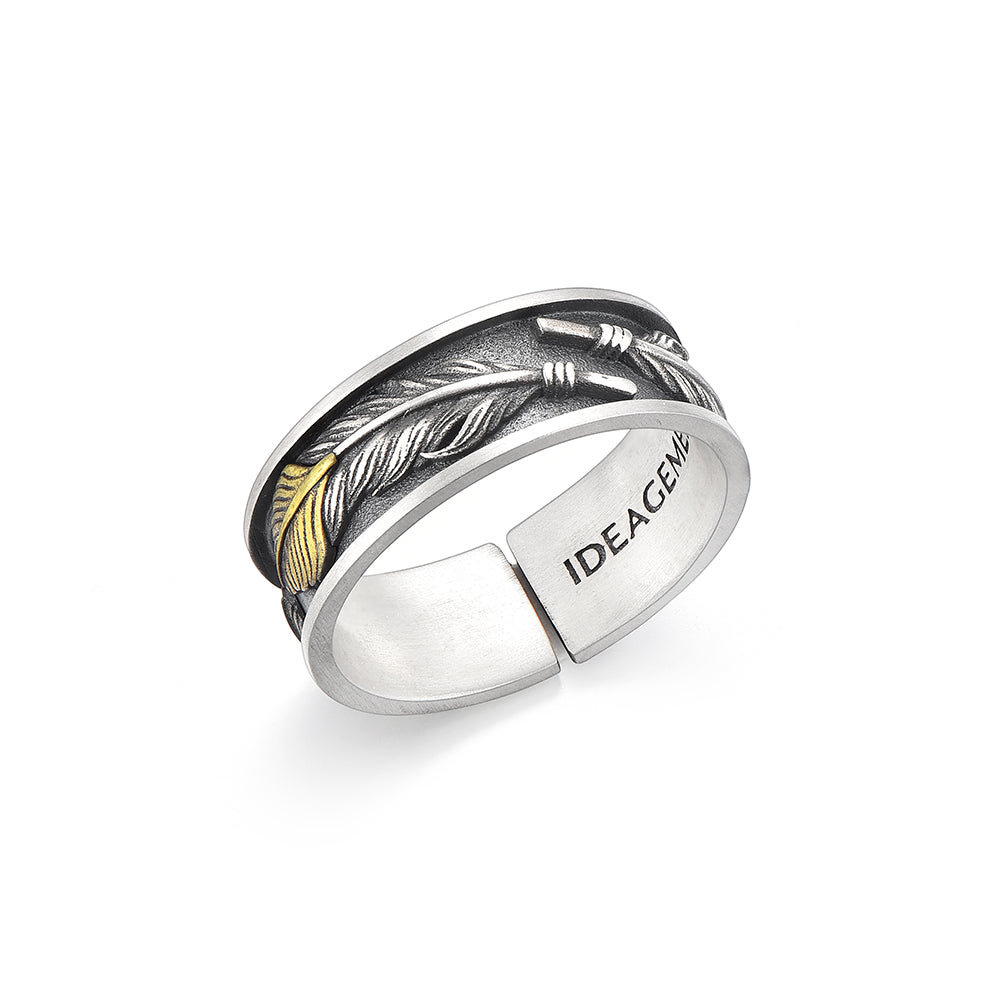 Feather Vintage Sterling Silver Rings