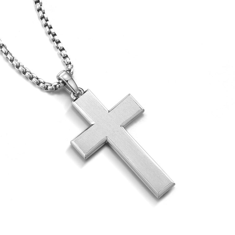 IDEAGEMER Sterling Silver Cross Necklace Simple Pendants