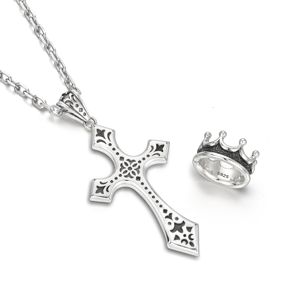 Crown Cross Sterling Silver High Street Pendants