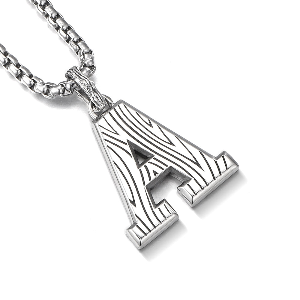 Men's Letter A Sterling Silver High Street Pendants