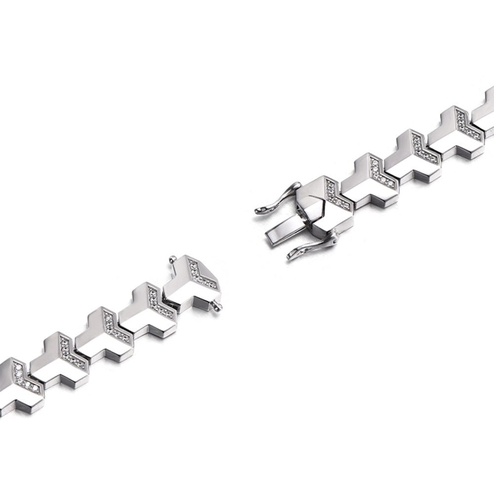 Sterling Silver Plated White Gold Versatile Armor Bracelets