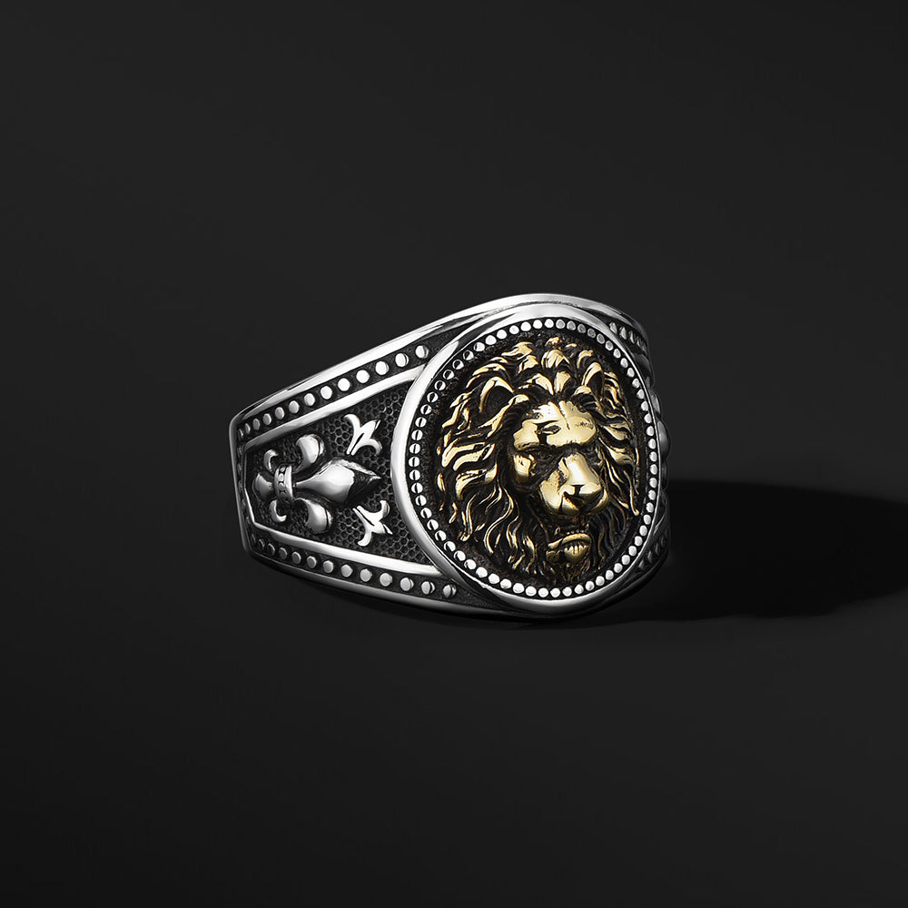 Vintage Lion Sterling Silver Rings