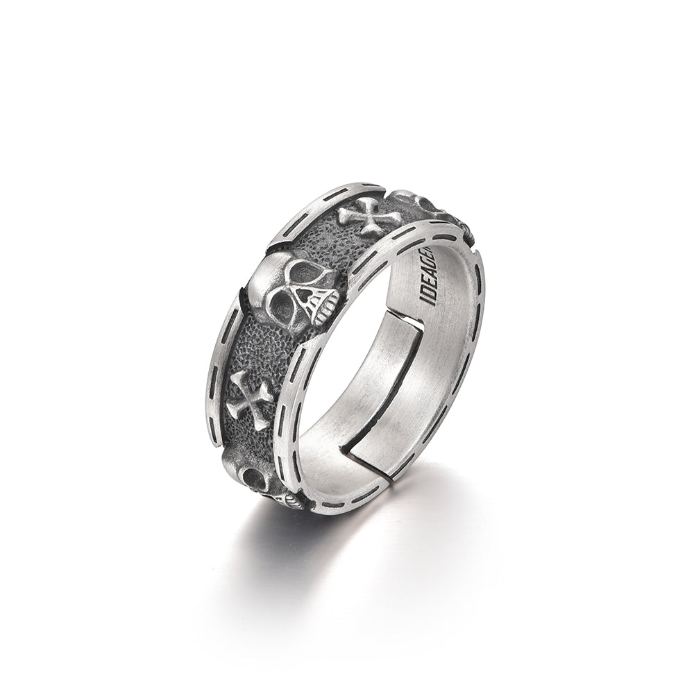 Vintage Hip Hop Skull Sterling Silver Rings