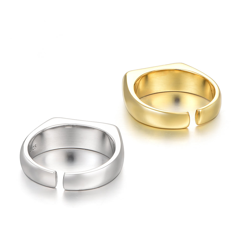 Single End Ring Sterling Silver Black Onyx Rings
