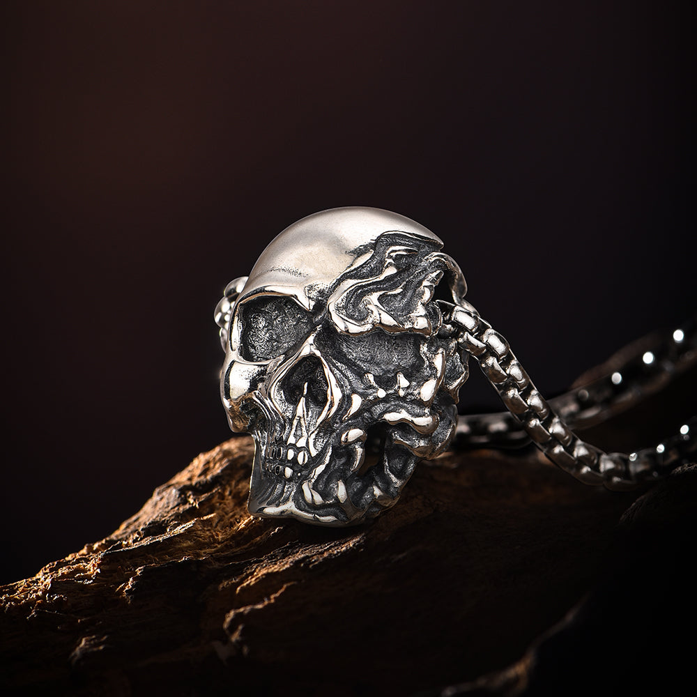 Sterling Silver Vintage Skull Necklace Pendants