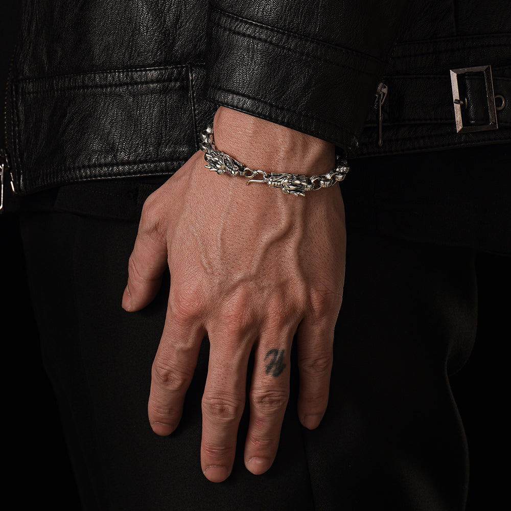 Vintage Dragon Sterling Silver Bracelets