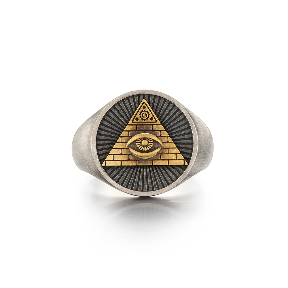 Eye Of God Sterling Silver Signet Rings