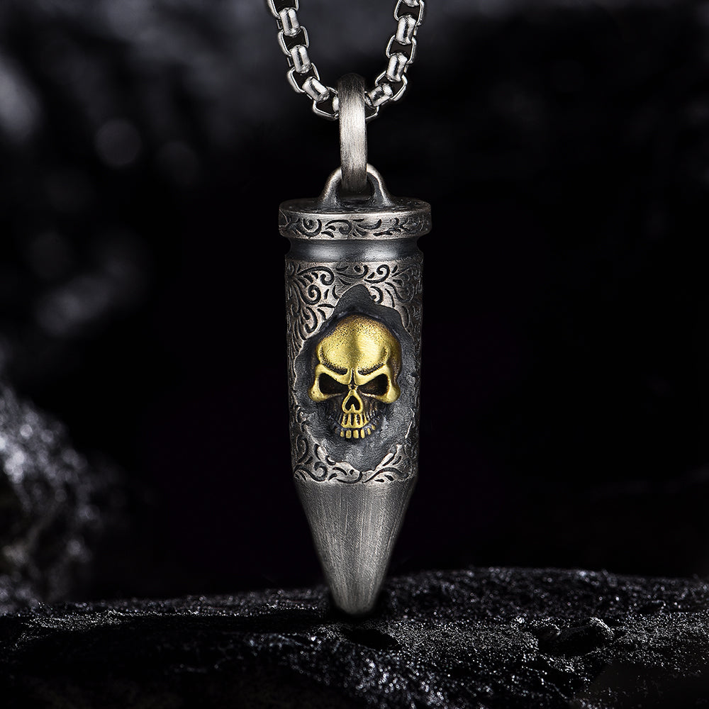 Skull Bullet Sterling Silver Pendants
