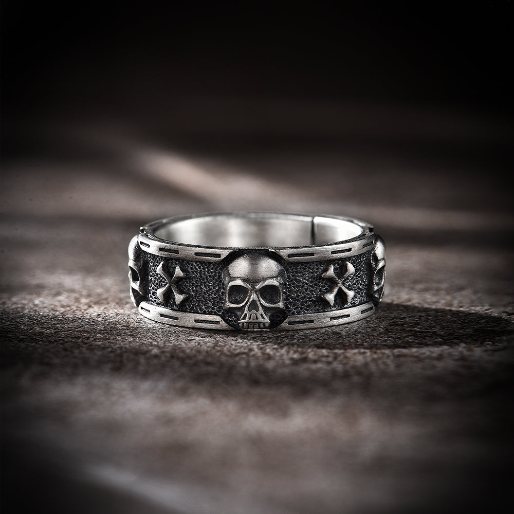 Vintage Hip Hop Skull Sterling Silver Rings