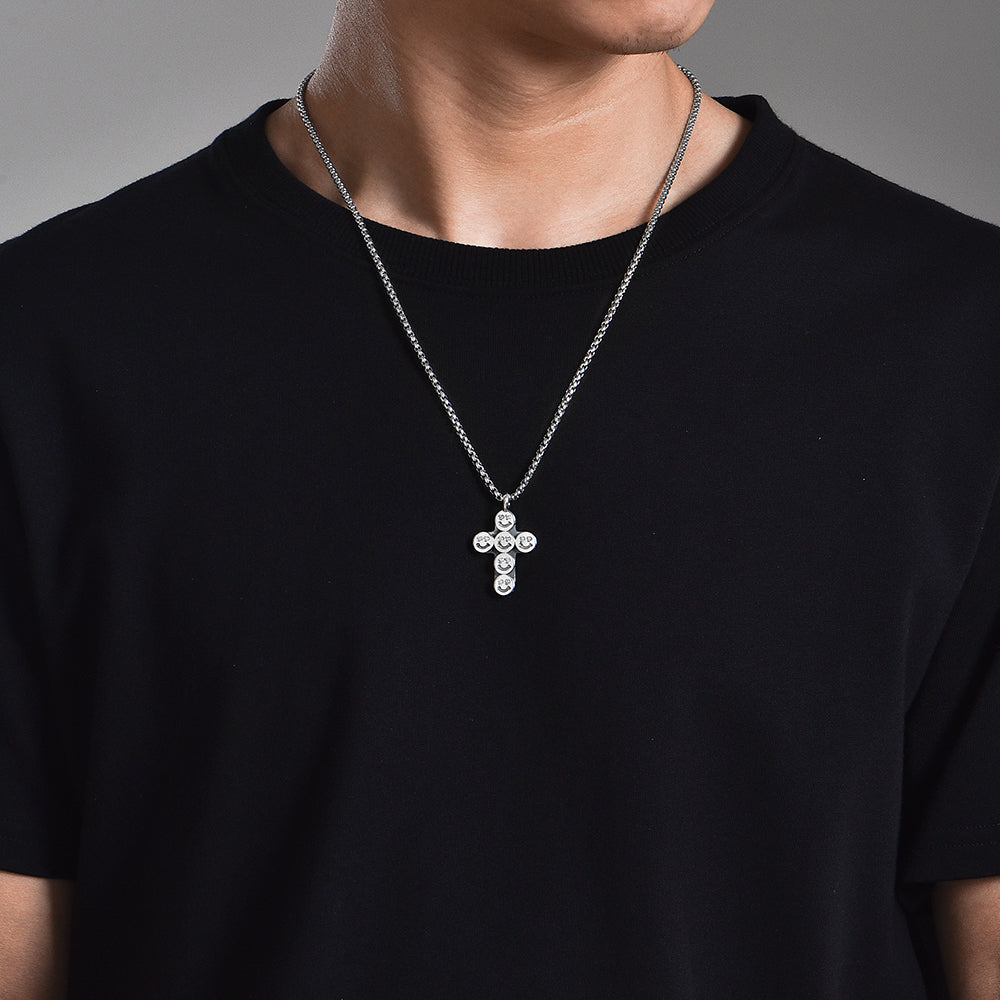 Smiley Sterling Silver Cross Necklace Pendants