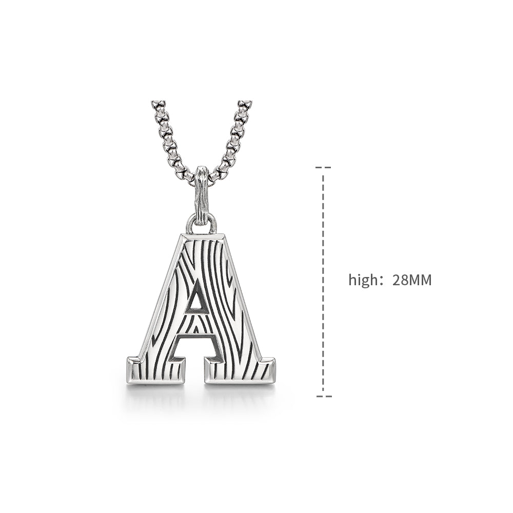 Men's Letter A Sterling Silver High Street Pendants