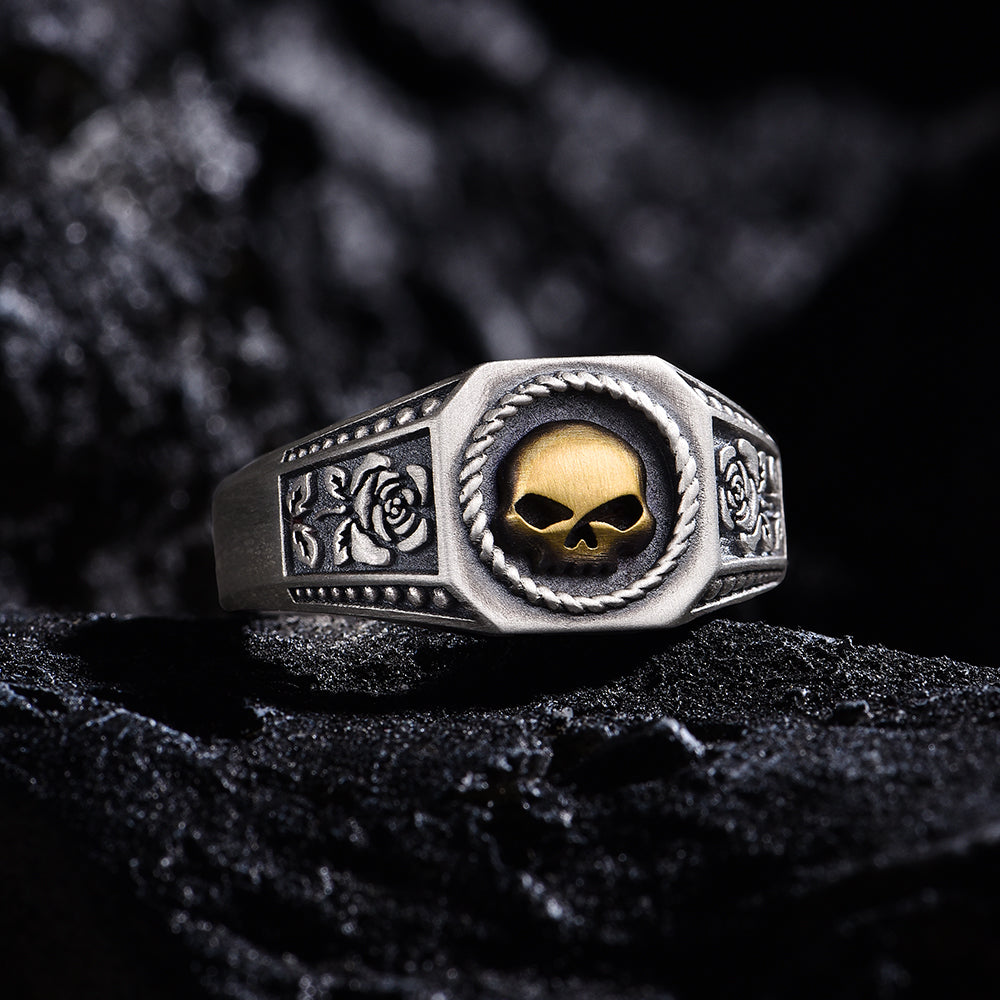 Men's Ins Tide High Street Retro Skull Sterling Silver Rings