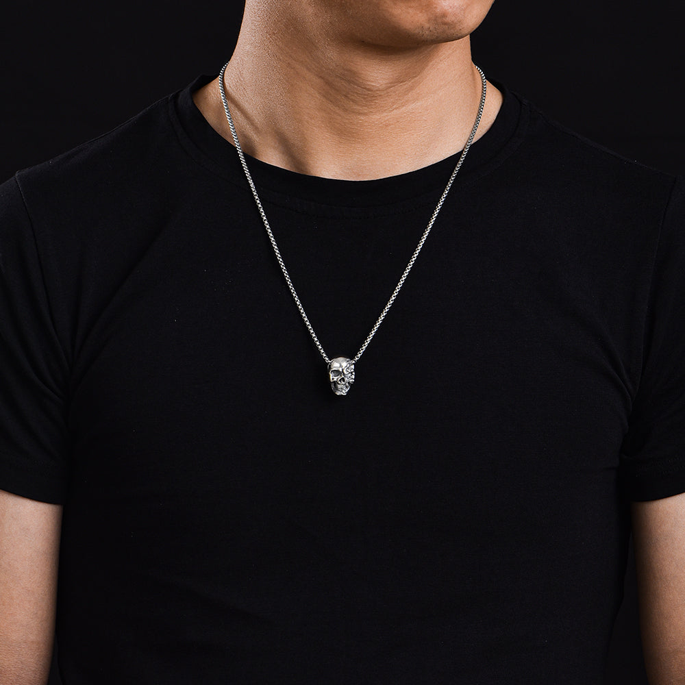 Sterling Silver Vintage Skull Necklace Pendants