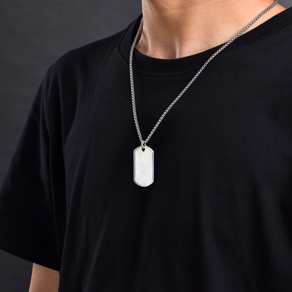Simple Tag Sterling Silver Pendants