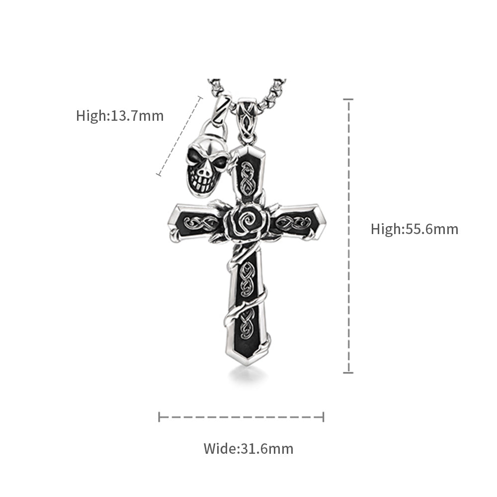 Thorn Rose Cross Pendants
