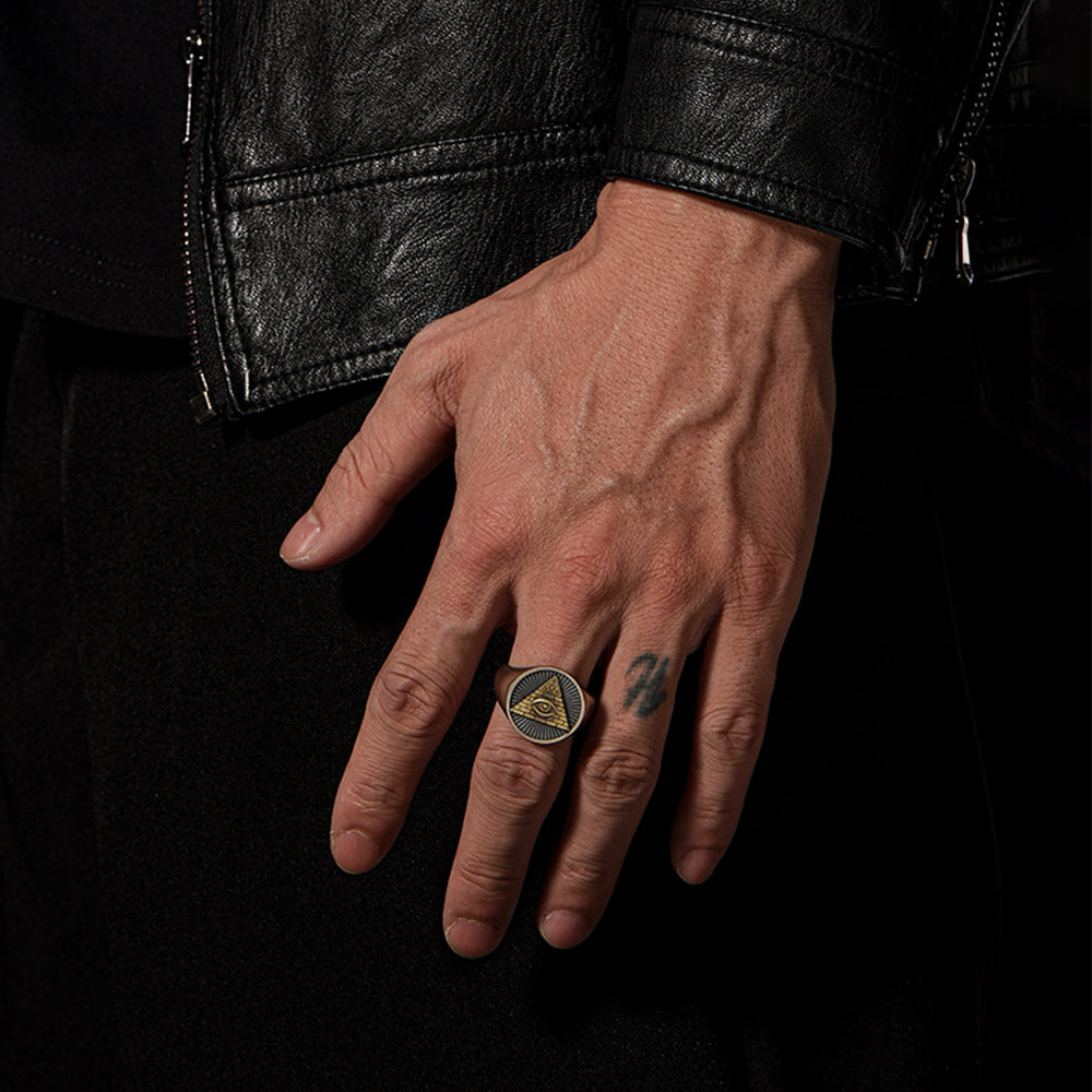 Eye Of God Sterling Silver Signet Rings