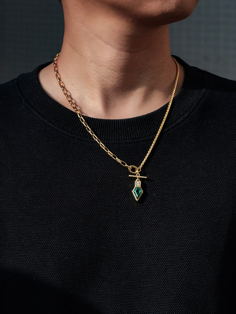 Emerald Sterling Silver Gold Necklaces