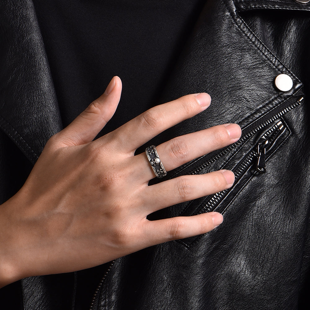 Vintage Hip Hop Skull Sterling Silver Rings