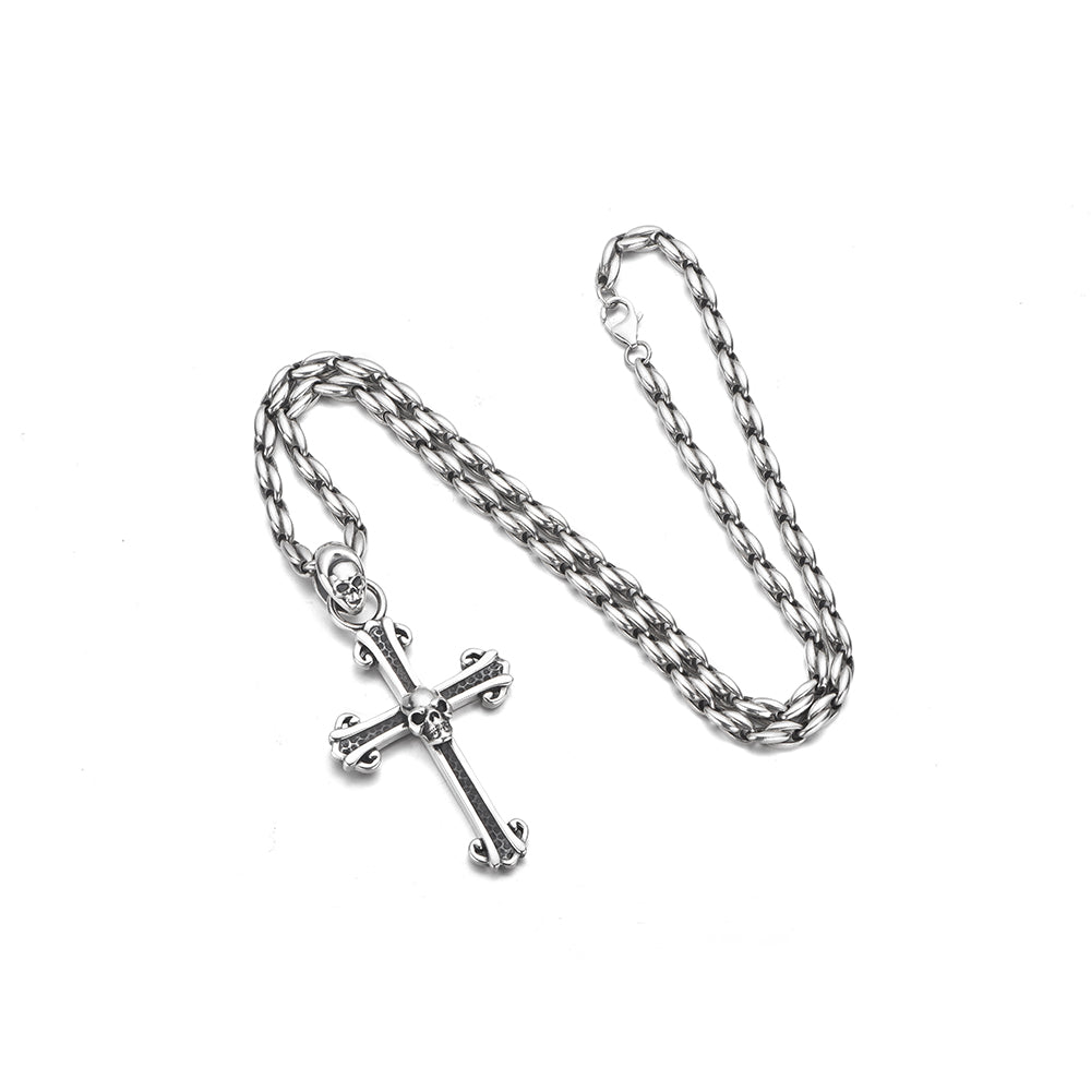 Cross Sterling Silver Skull Pendants
