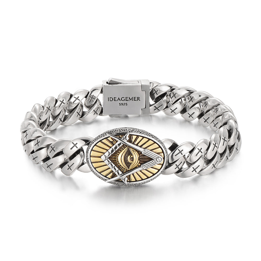 Sterling Silver Eye Of Omniscient Trend Hip Hop Bracelets