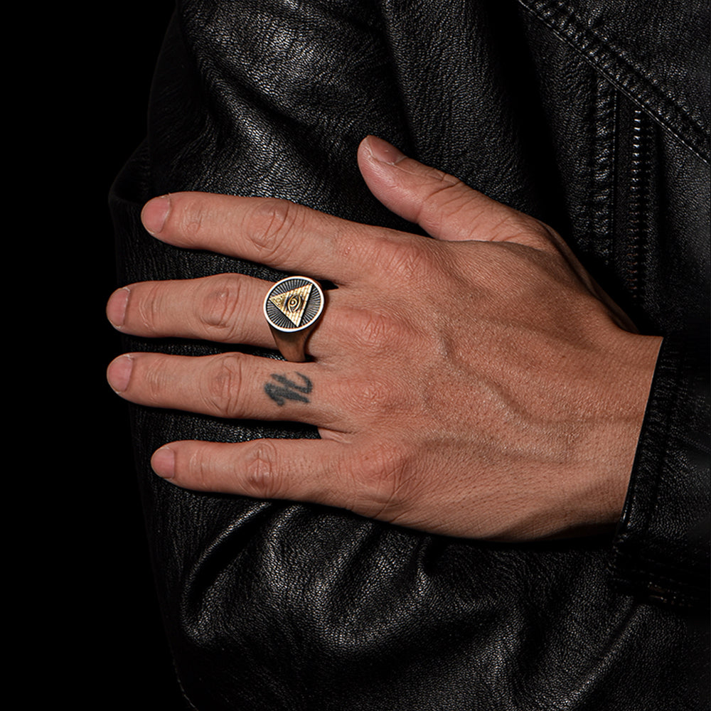 Eye Of God Sterling Silver Signet Rings
